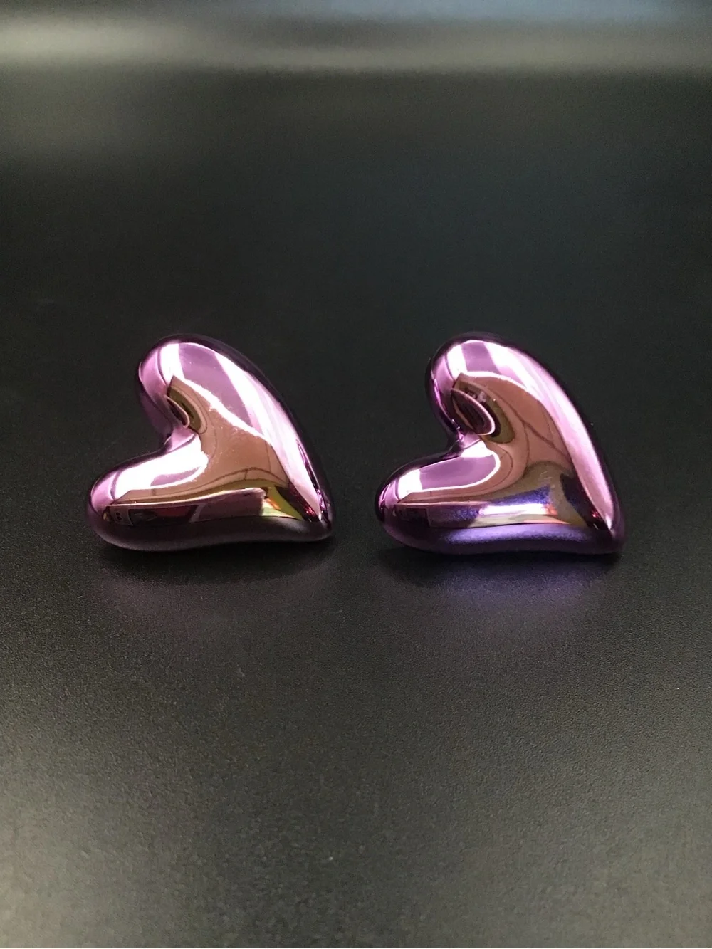 Lavender Heart Earrings